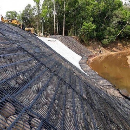 Black Uniaxial Plastic Geogrid for Road Construction