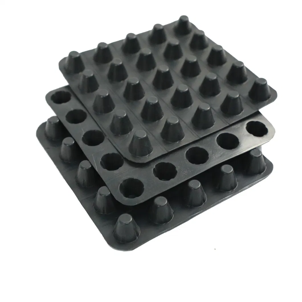 China Hot Sale 8mm Height HDPE Plastic Waterproof Dimpled Drainage Sheet Drainage Board