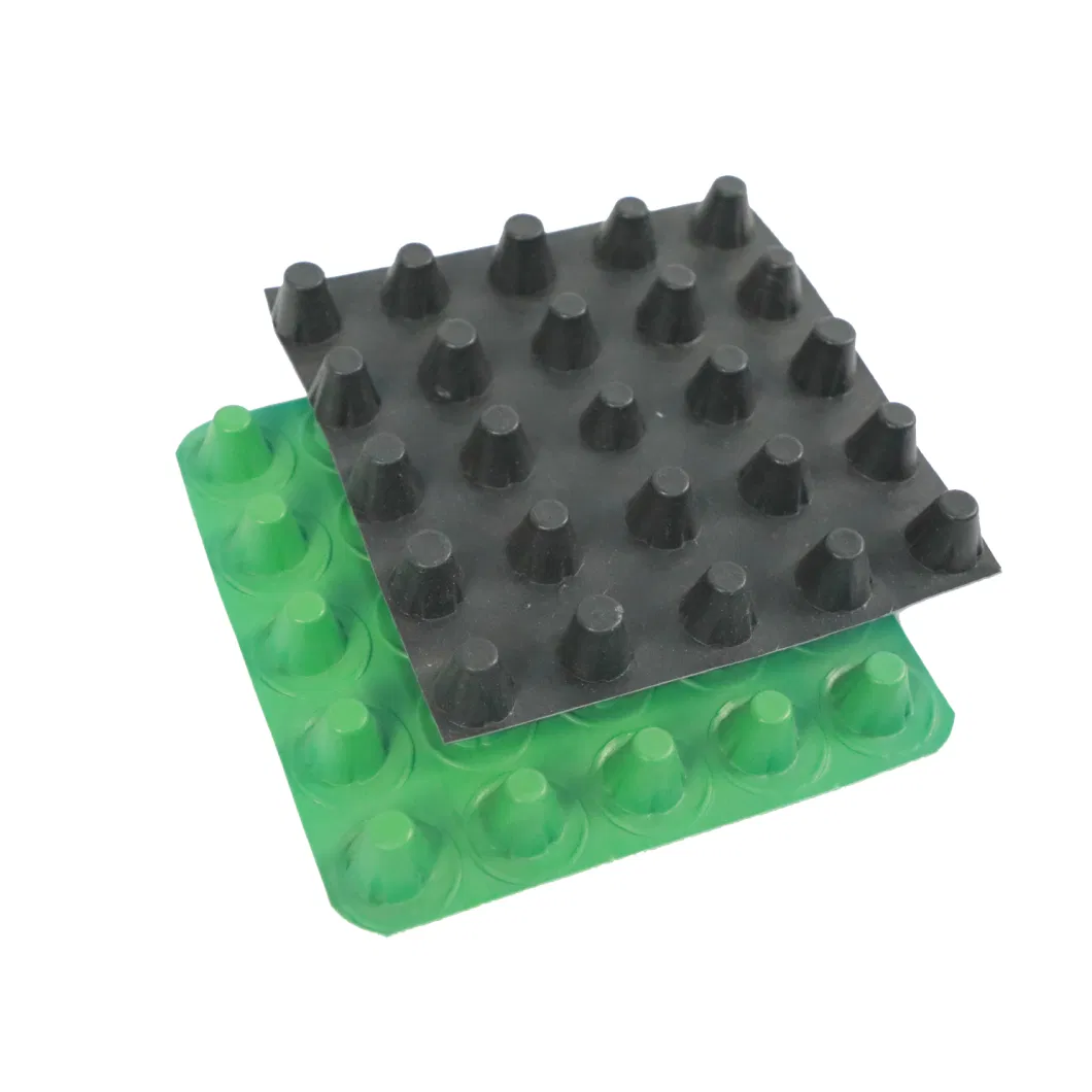 China Hot Sale 8mm Height HDPE Plastic Waterproof Dimpled Drainage Sheet Drainage Board